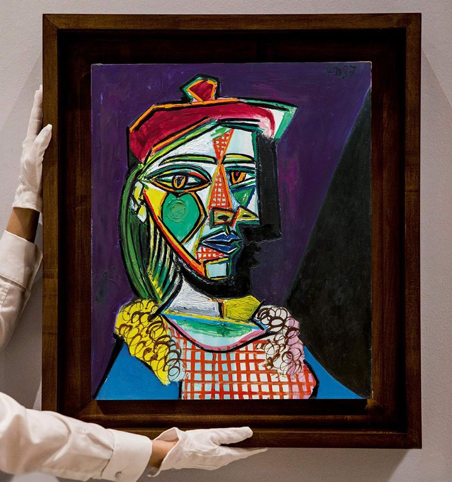 Resultado de imagen de "Femme au béret et à la robe quadrillée" de Picasso a subasta