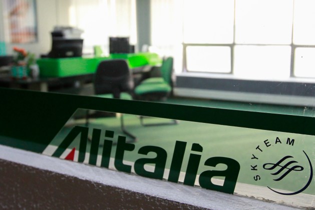 The closed office of Alitalia is seen in Caracas