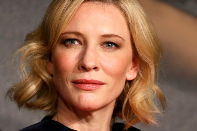 Actress Cate Blanchett, who voices Valka character, attends a news conference for the film "How to Train Your Dragon 2" out of competition at the 67th Cannes Film Festival in Cannes