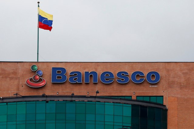 The Banesco bank headquarters building is seen in Caracas