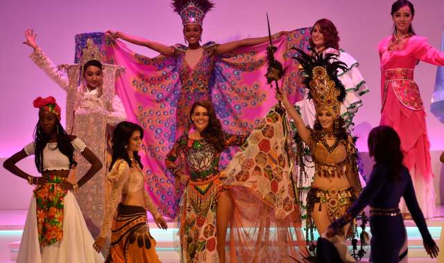 National finalists perform on stage during Miss World 2014 at the ExCel Centre in east London