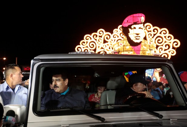 Maduro and Ortega greet Sandinista supporters in Managua