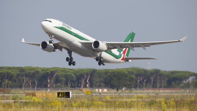 The plane carrying Pope Francis for his pastoral trip, takes off from Fiumicino airport in Rome