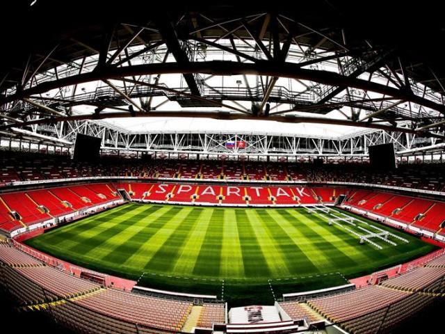  Imagen fechada el 9 de julio de 2015 que muestra el intertior del estadio Spartak en Moscú (Rusia). Rusia ha recortado en algo más de 560 millones de dólares el presupuesto para la preparación del Mundial de fútbol de 2018. EFE/Srdjan Suki