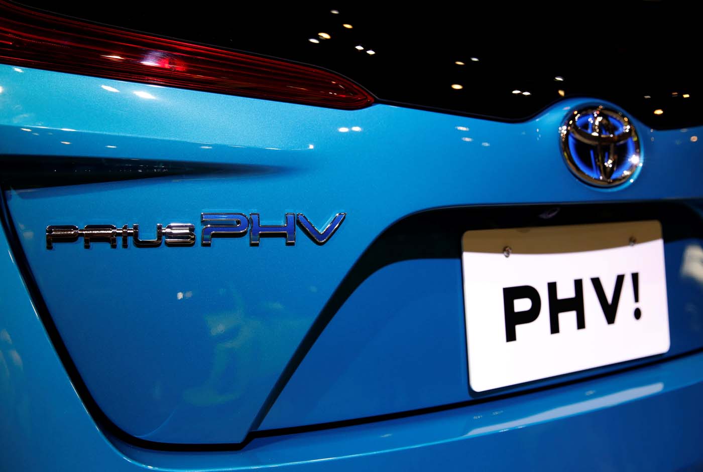 Toyota Motor Corp. displays the company's Prius PHV Plug-in-Hybrid vehicle, also known as Prius Prime in the U.S., during an event to mark the launch of the car in Japan, in Tokyo, Japan February 15, 2017. REUTERS/Issei Kato