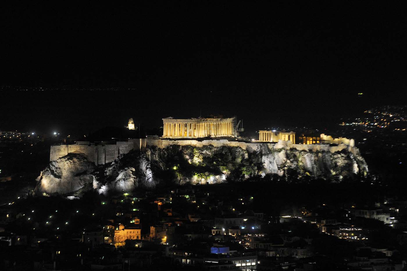 The hill of the Acropolis is pictured before Earth Hour in Athens, Greece, March 25, 2017. REUTERS/Michalis Karagiannis