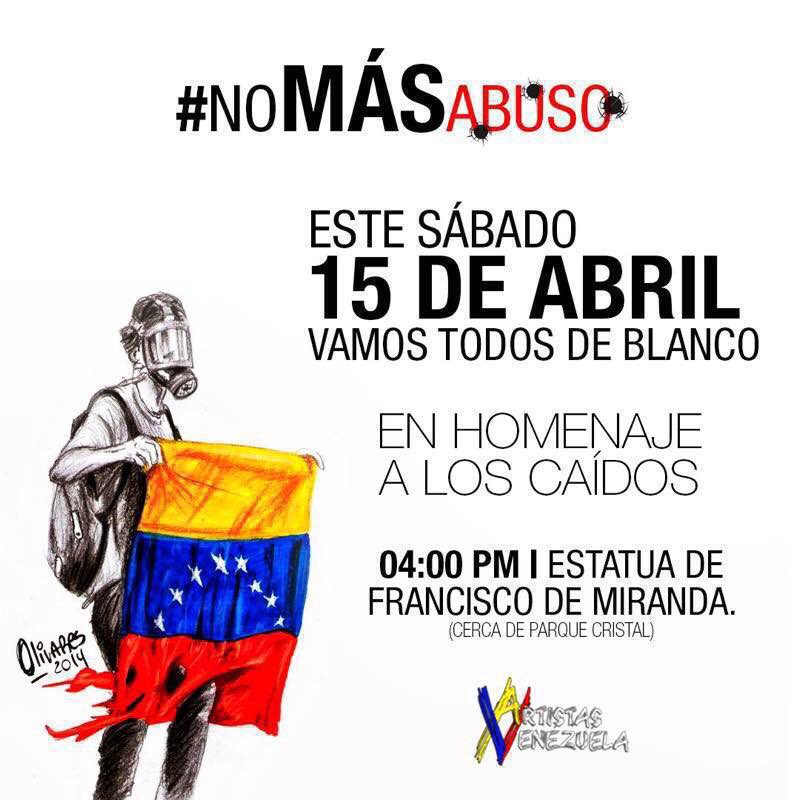 En Caracas realizarán un homenaje a los caidos en las protestas. Foto: @artistasporve