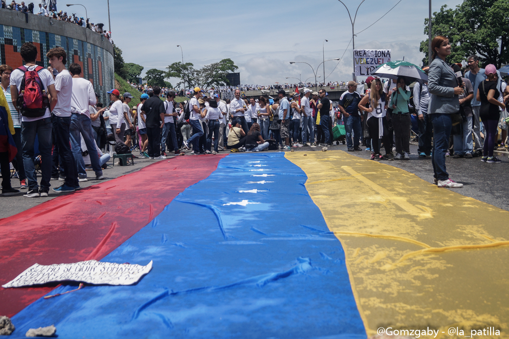 Con banderas, cruces y bajo la lluvia opositores se plantaron en Caracas