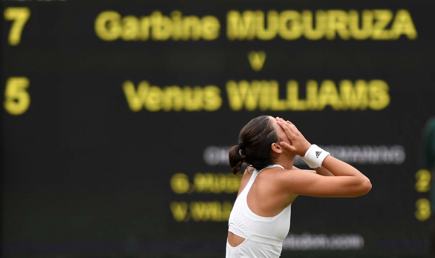 Tennis - Wimbledon - London, Britain - July 15, 2017 Spain’s Garbine Muguruza celebrates winning the final against Venus Williams of the U.S. REUTERS/Tony O'Brien