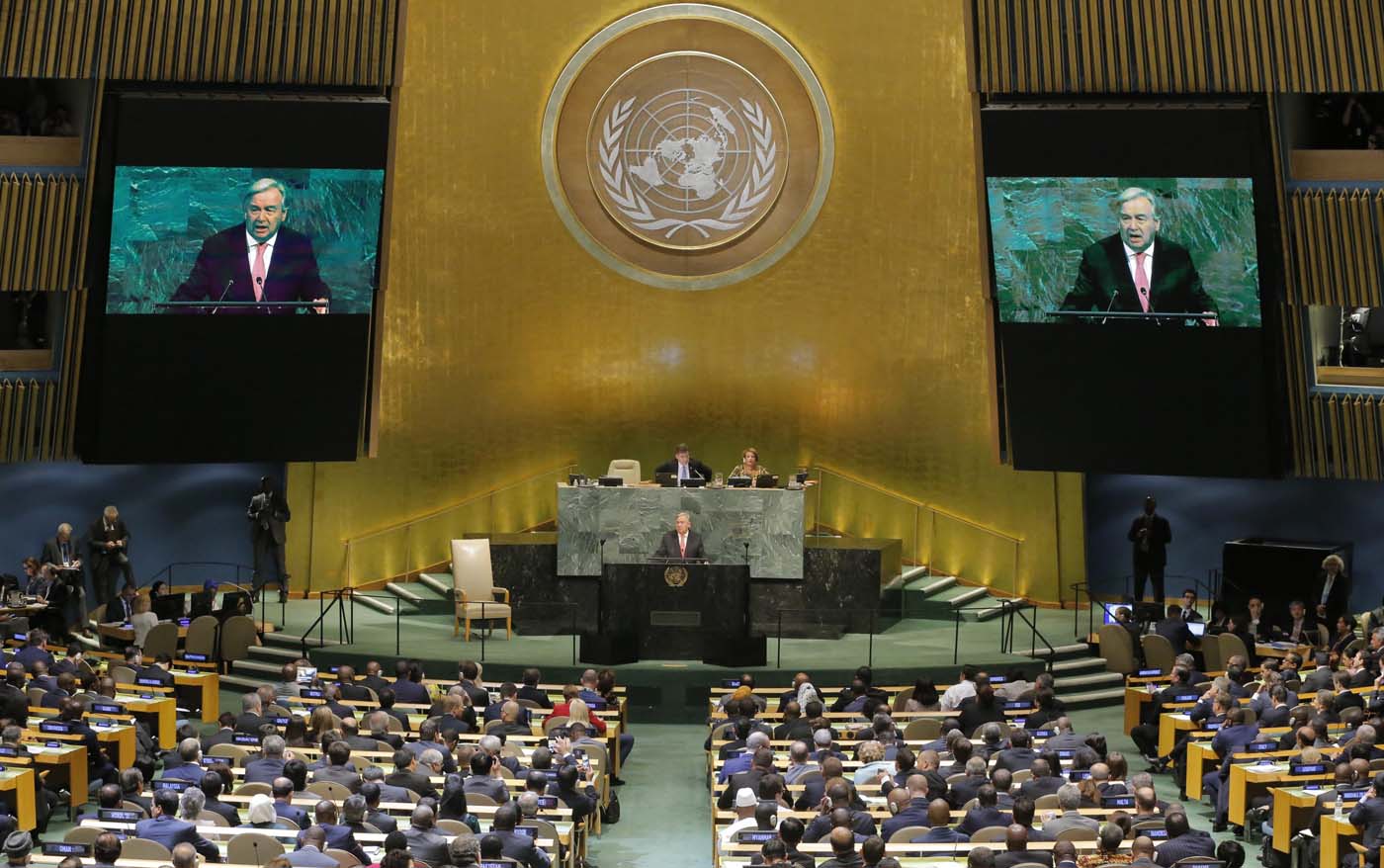 United Nations Secretary General Antonio Guterres addresses the 72nd United Nations General Assembly at U.N. headquarters in New York, U.S., September 19, 2017. REUTERS/Lucas Jackson