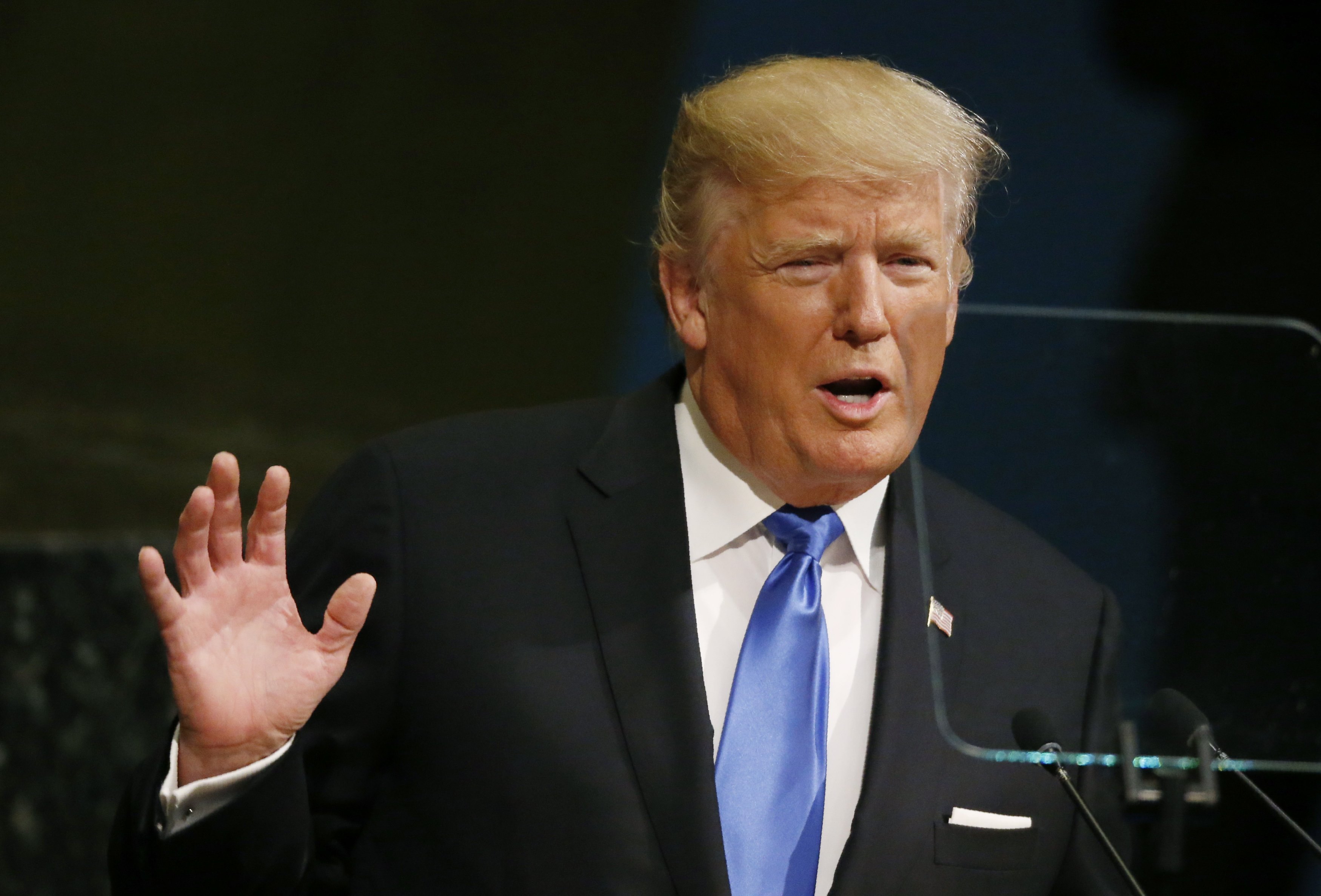 U.S. President Donald Trump addresses the 72nd United Nations General Assembly at U.N. headquarters in New York, U.S., September 19, 2017. REUTERS/Shannon Stapleton