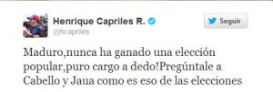 Capriles le respondió a Maduro en Twitter