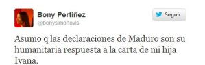 Bony Simonovis le respondió a Maduro en Twitter