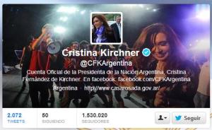 Cristina toma el control de sus cuentas en redes sociales