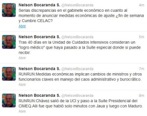 @nelsonbocaranda: Chávez salió de la Unidad de Cuidados Intensivos