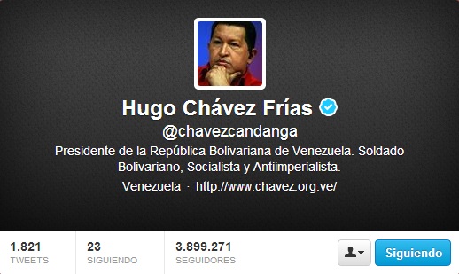 Mientras Chávez convalece, @chavezcandanga se apaga