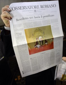Así tituló el periódico del Vaticano la renuncia de Benedicto XVI (Fotos)