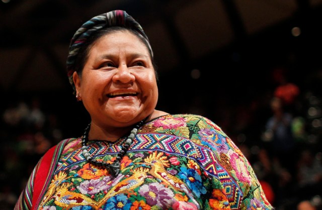 Nobel Peace Prize winner Menchu attends a meeting of indigenous communities in Caracas
