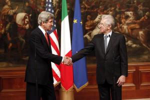 Kerry expresa a Monti su “gratitud” por su actuación al frente de Italia