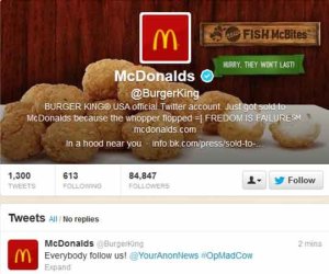 Hackean la cuenta de Burger King y la rebautizan como McDonald’s