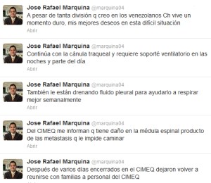 Los más recientes tuits de Dr. Marquina sobre la salud de Chávez (Imagen)