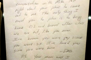 Emotiva carta de un padre a su hijo gay (Imagen)