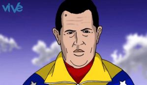 Dibujaron a Chávez como “el rey de la colina” en su llegada al cielo (Video)