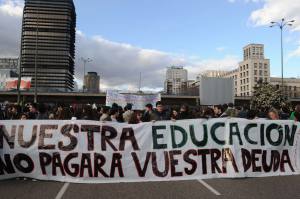 Estudiantes protestan por la reforma educativa en España