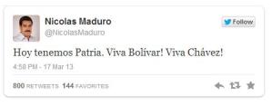 Estos fueron los primeros mensajes de Maduro en Twitter (Tuits)