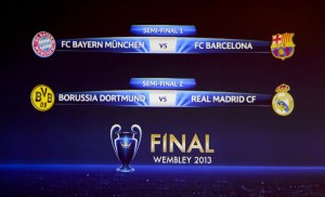 Bayern-Barcelona y Borussia Dortmund-Real Madrid, semifinales de Champions