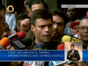 Leopoldo López: El General Antonio Rivero es el primer preso político de Nicolás Maduro