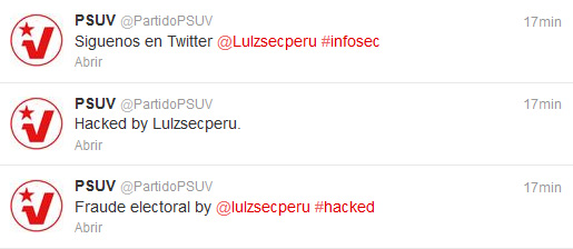 Hackearon la cuenta de Twitter del @PartidoPSUV