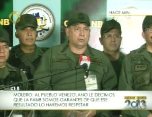 Ministro de Defensa felicitó al pueblo venezolano por el civismo mostrado en la jornada electoral