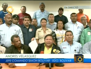 Andrés Velásquez ratifica acto de Capriles con trabajadores del estado Bolívar