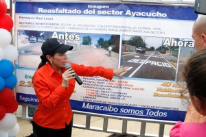 Eveling de Rosales concretó Plan de modernización vial en otro sector de Raúl Leoni