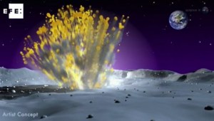 El choque de un meteorito provoca un gran destello en la superficie lunar (Video)