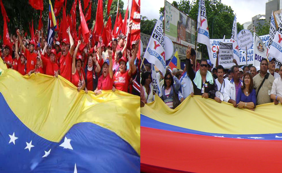 Venezolanos marchan divididos este 1° de Mayo