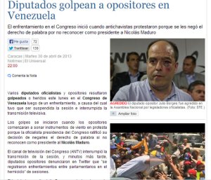 Así reseña la prensa internacional las agresiones a diputados opositores en la AN (Imágenes)