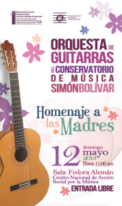 Orquesta de Guitarras del Conservatorio de Música Simón Bolívar rinde homenaje a las madres en su día