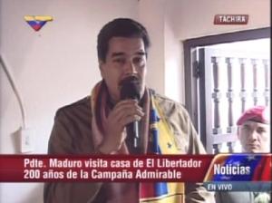 Maduro visita la casa de Simón Bolívar en La Grita
