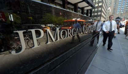 Referencial. Agencia del JP Morgan en NYC, EEUU Foto AFP