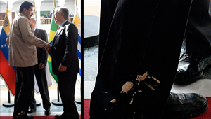 Maduro llegó con los pantalones manchados a la reunión con los Cancilleres (fotodetalles)
