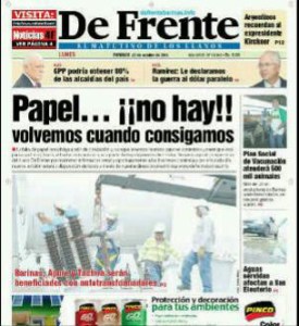 Por falta de papel y otros insumos cerró el diario De Frente de Barinas