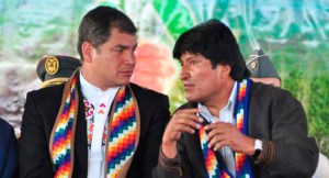 Correa y Morales evalúan integración, migración y educación, sin Maduro
