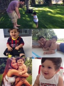 Messi se derrite con los primeros pasos de su hijo Thiago (Fotos)