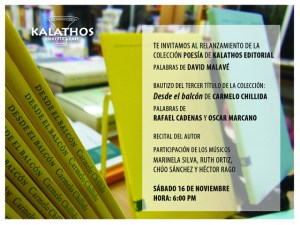 Kalathos Ediciones de Poesía trae Desde el balcón, de Carmelo Chillida