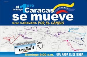 Este domingo es la caravana de la Unidad “Caracas se mueve por el cambio” (Ruta)