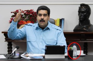 A Maduro le encanta tomar agua Minalba en sus discursos (Fotos)