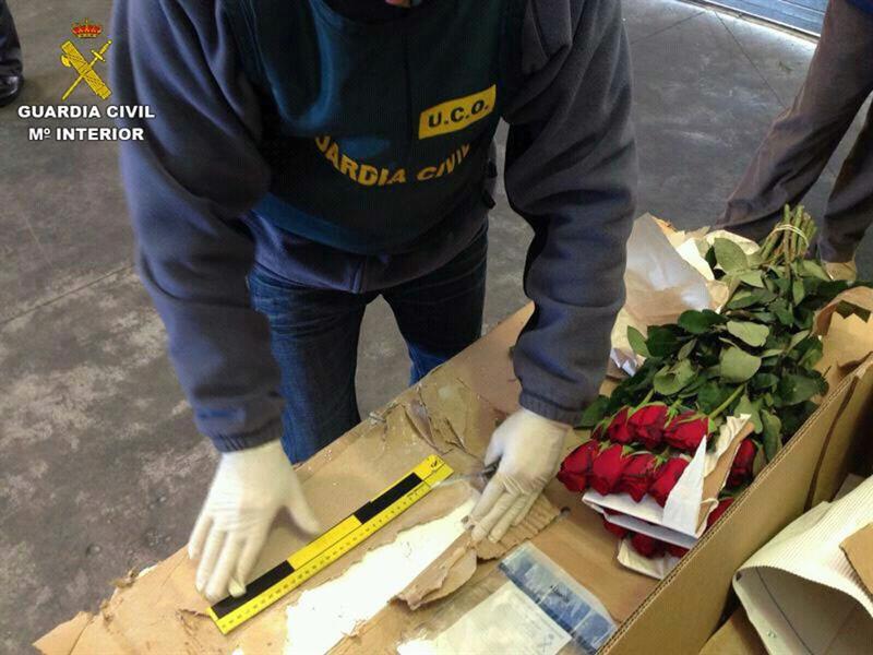 Llegan a España 15 kilos de cocaína en ramos de rosas (Foto)