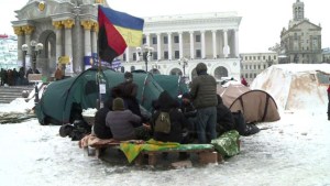Protestas bajo cero en Ucrania (Video)